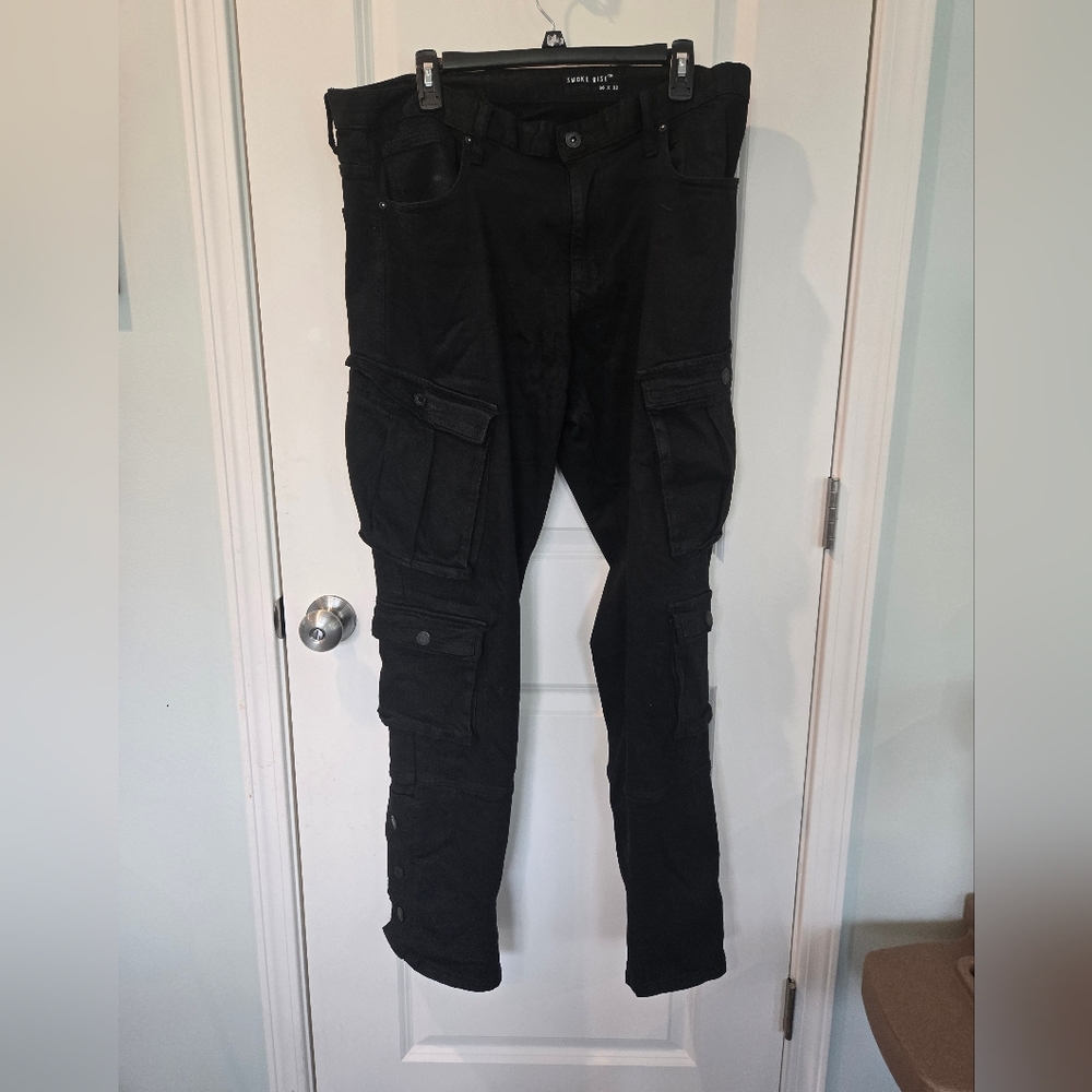 Smoke Rise Men's Black Cargo Pants Size 36 X 32 Flawed